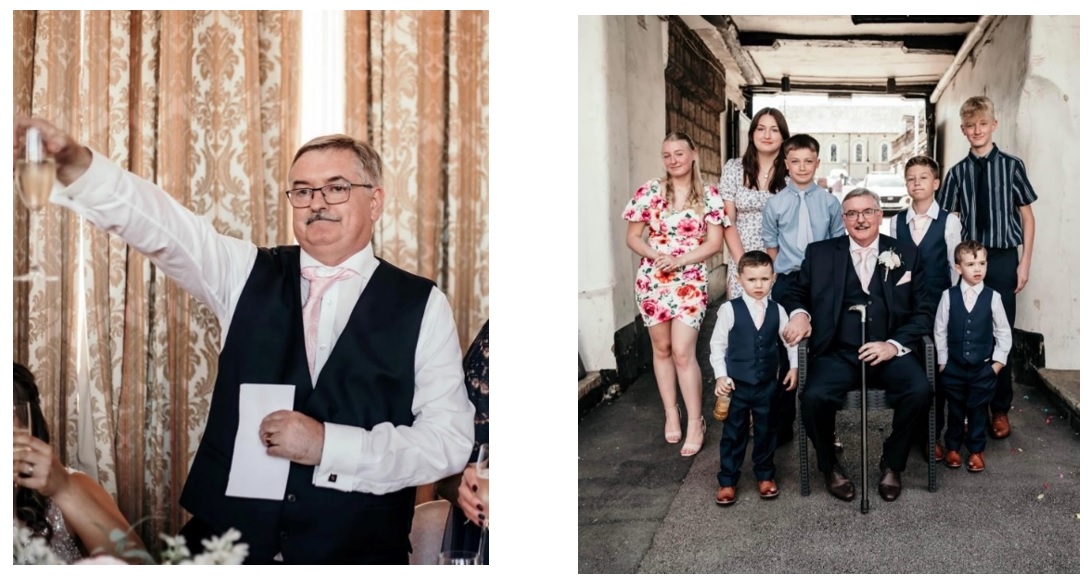 James at his daughter's wedding